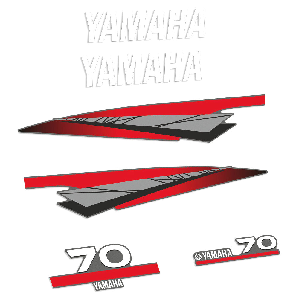 Yamaha 70HK 2-takt Påhängsmotorn Dekaler – Vinyldekalset