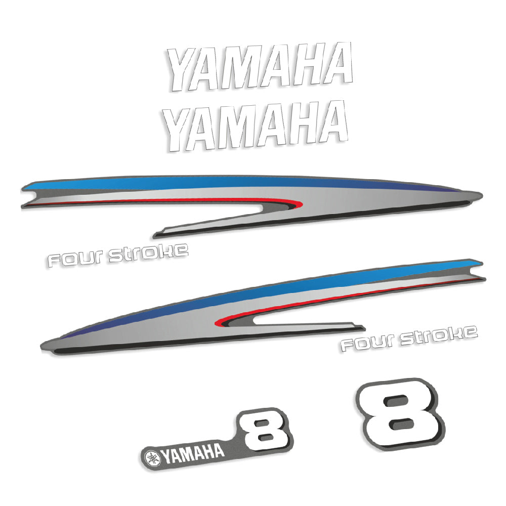 Yamaha 8HK 4-takt Påhängsmotorn Dekaler – Vinyldekalset