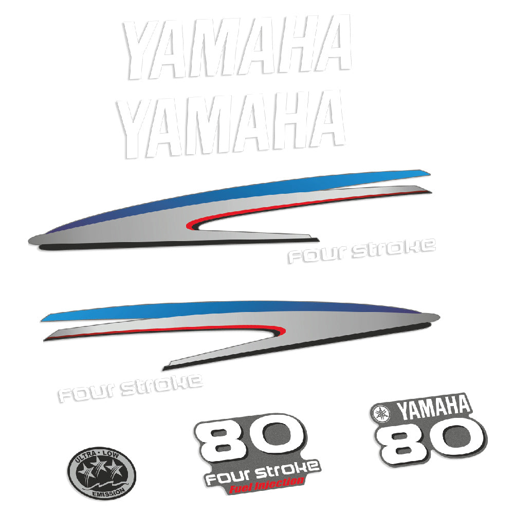 Yamaha 80HK 4-takt Påhängsmotorn Dekaler – Vinyldekalset