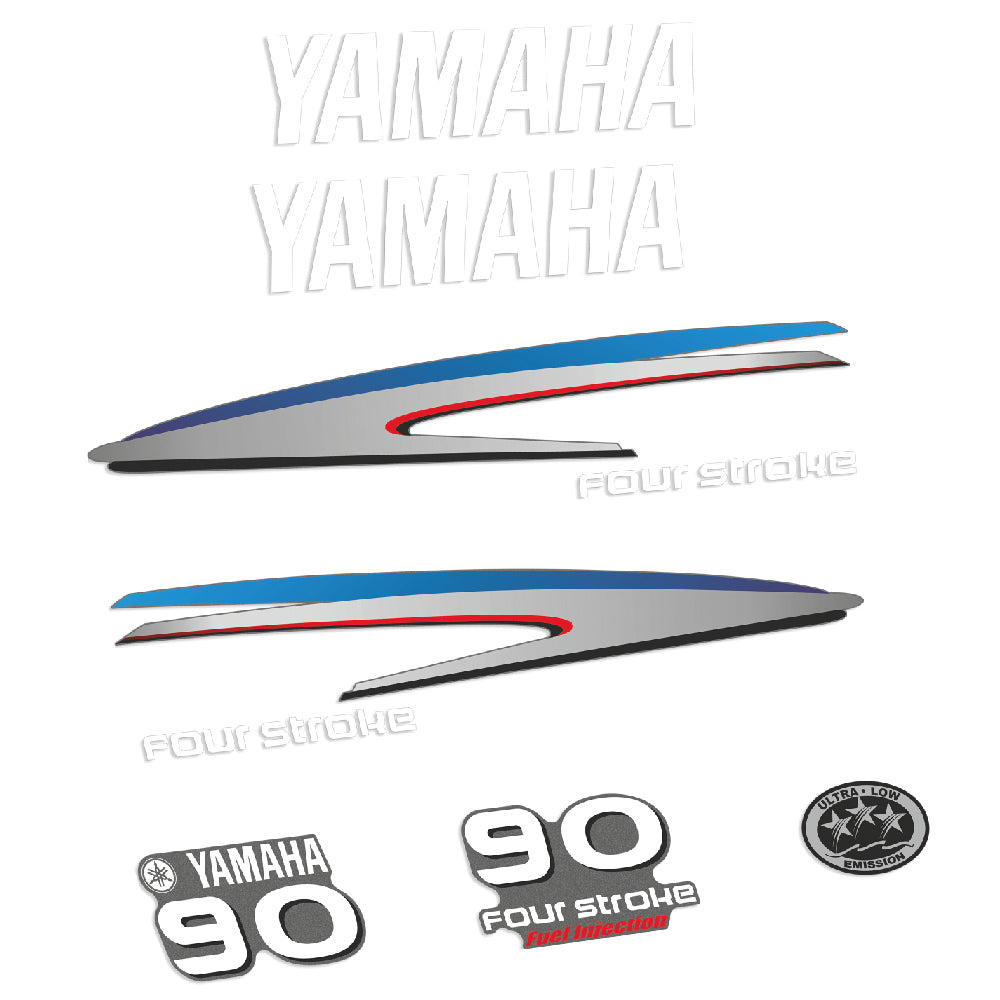 Yamaha 90HK 4-takt Påhängsmotorn Dekaler – Vinyldekalset